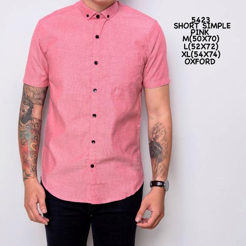 Foto Produk Baju Kemeja Polos Pria Lengan Pendek Katun | Kemeja Cowok Distro dari ALJOSA