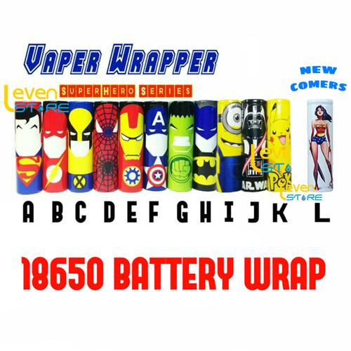 Foto Produk 18650 Battery Sleeve PVC Wrap Superheroes Edition | Batere | Batre dari Leven