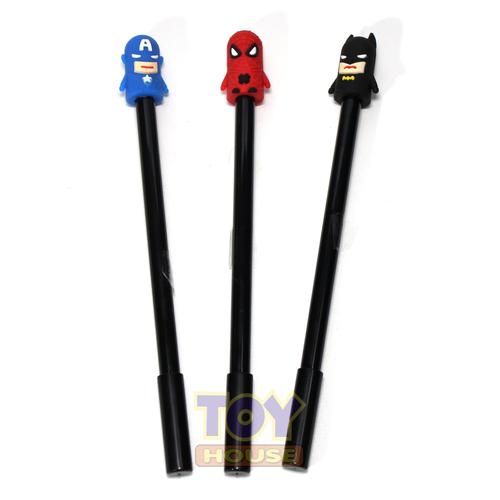 Foto Produk Pulpen Gel Spiderman, Capt. America, Batman Kepala Karet 0.38mm dari toy house