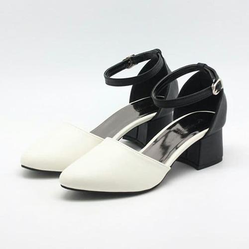 two tone block heels