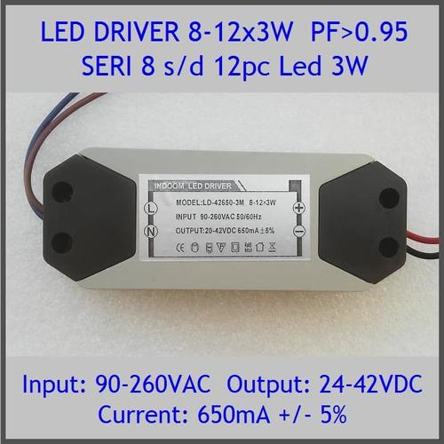 Foto Produk Led Driver 3W 650mA 8-12x3W PF 0.95 PC dari Hobi Led