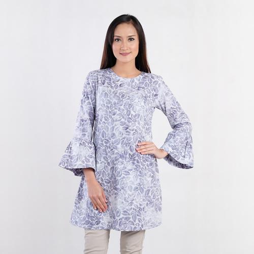 Foto Produk Batik Pria Tampan - Blouse Sophia Charcoal Tropical Vine - Putih, S dari Batik Pria Tampan Solo