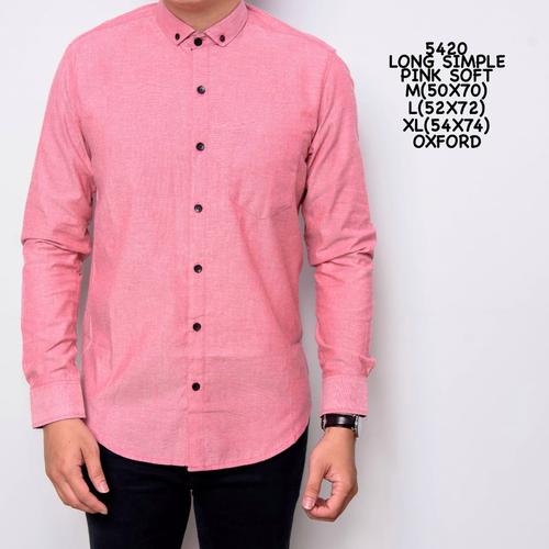 Gambar Kemeja Polos Pria Pink Simple | Baju Pria Lengan Panjang Polos - M dari ALJOSA Kota Tangerang Tokopedia
