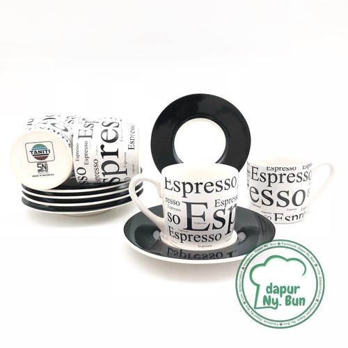 Foto Produk Mini Cangkir Set Full Print Espresso dan Perlengkapan Foodphotography - Hitam dari Dapur Ny.Bun