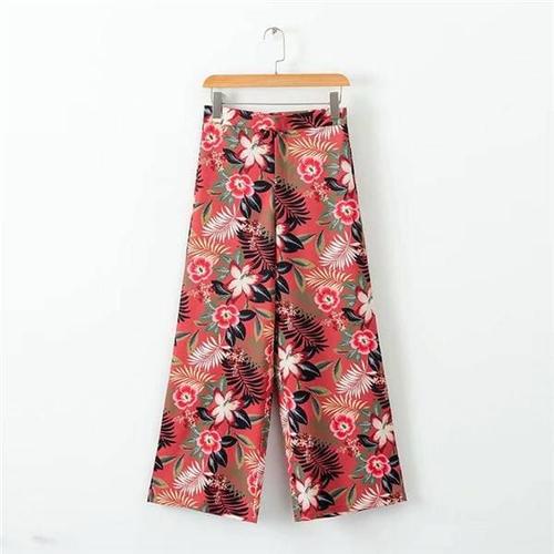 Jual 22680 Red Floral Palazzo Trousers 