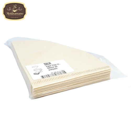 Foto Produk SUJI V60 Coffee Paper Filter / Kertas Filter Kopi VCF-01-40M (Brown) dari Mokhamano Coffee
