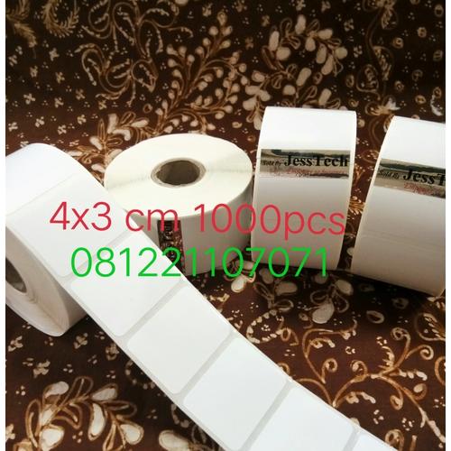 Foto Produk STIKER LABEL BARCODE 4x3cm SEMICOAT 40X30MM dari jesstech barcode bandung
