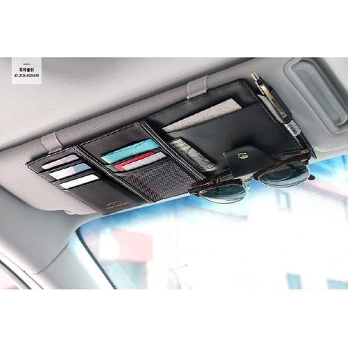 Foto Produk Premium Sun Visor Organizer Multifungsi Kulit / tempat kartu ATM Tol - KREM-CD KULIT dari I-Tech Accessories HP