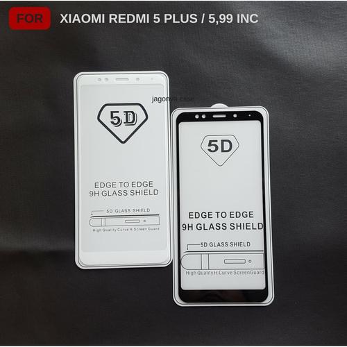 Foto Produk Tempered Glass 5D Xiaomi Redmi 5 Plus Full Cover Ambigo - Hitam dari Jagonya Case