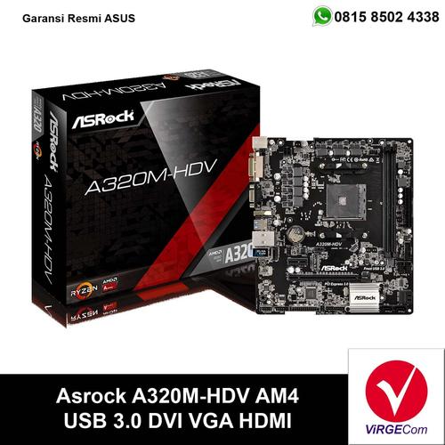Foto Produk Motherboard ASrock A320M-HDV AMD AM4 dari Virge Computer