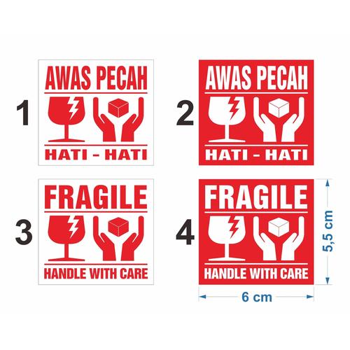 Foto Produk Sticker Fragile handle with care Stiker Awas Pecah 6 x 5,5 cm dari Derrick Charlton Shop
