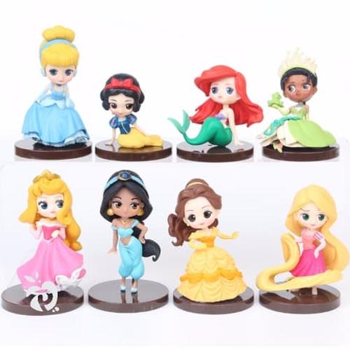 Foto Produk Princess Chibi Figure Set 8 Mainan Pajangan Miniatur Cake Topper FG365 dari Pinkberry Store