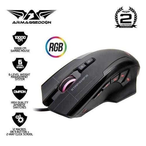 Foto Produk Starship III RGB 9 Buttons Gaming Mouse (10000 CPI) By Armageddon dari Armaggeddon Official