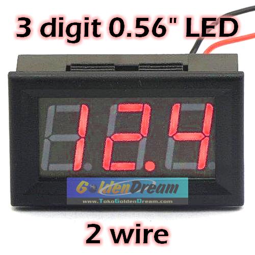 Foto Produk Voltmeter Digital Lengkap Frame 4.5-30V DC Bingkai 3 Digit LED 0.56in dari VISITEK