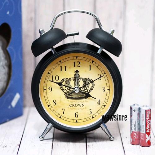 Foto Produk KADO SOUVENIR JAM WEAKER BEKER WEKER VINTAGE CLASSIC LAMPU KAMAR CROWN dari waw03