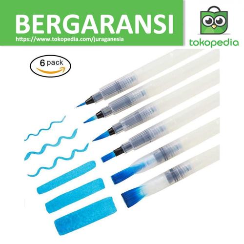 Foto Produk Kuas Lukis Cat Air Water Brush Refillable 6PCS - Putih dari JURAGANESIA