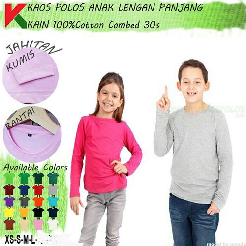 Foto Produk KAOS POLOS ANAK LENGAN PANJANG PREMIUM USIA 1-8 TAHUN dari KONVEKSI KAOS POLOS