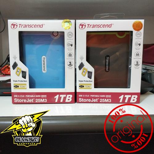 Foto Produk Transcend StoreJet 25M3 1TB Portable USB 3.0 External HDD - 25M3 dari OLYMPUS COMPUTER