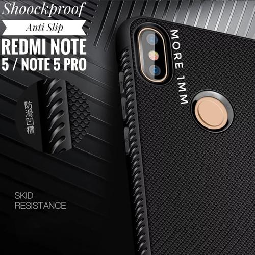 Foto Produk Shockproof Anti Slip Slim Black Matte Case Xiaomi Redmi Note 5 Pro - Dongker dari lapaklama