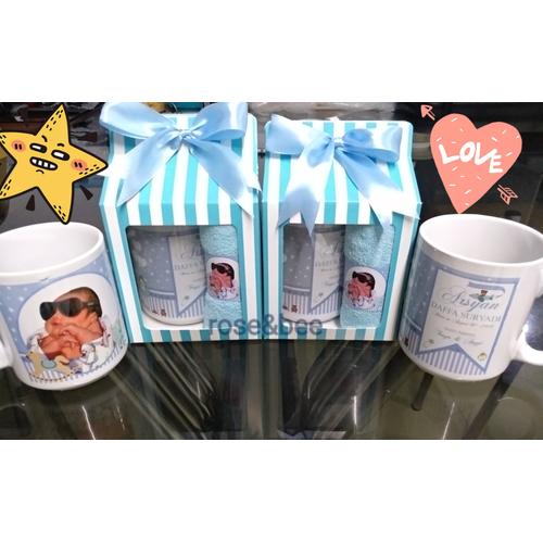 Foto Produk Mug souvenir, mug custom, hampers, souvenir aqiqah/one month dari online shop roses