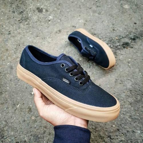 vans navy and brown