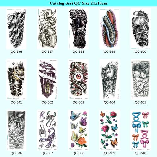 Foto Produk Catalog Tato Tatto Temporary Temporer Sticker Stiker Seri QC 21x10cm dari TisyaArt