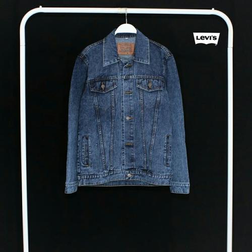 Foto Produk Jaket Jeans Levis Polos Warna Biru Tua Harga Murah - Biru, M dari Skate Surf Store