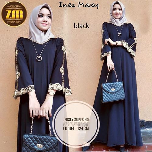 Foto Produk Gamis muslim hitam dress muslim hitam dress pesta murah abaya turkey dari LZonaFashion