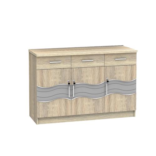 Foto Produk SUPER Kitchen Set Bagian Bawah Tiga Pintu Sonoma Oak KSB 931 dari Super Furniture Online