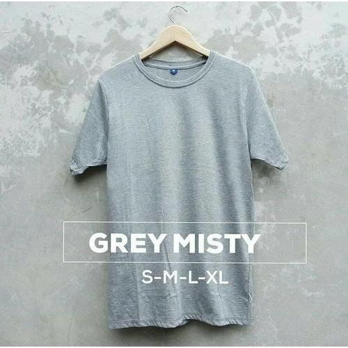 Foto Produk KAOS POLOS COTTON COMBED 30s WARNA ABU MISTY Size S M L XL - S dari NR_Sport Jersey Murah