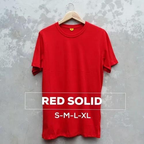 Foto Produk KAOS POLOS COTTON COMBED 30s WARNA MERAH Size S M L XL dari NR_Sport Jersey Murah