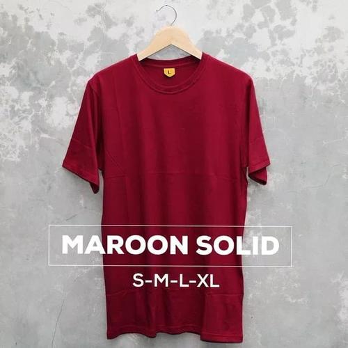 Foto Produk KAOS POLOS COTTON COMBED 30s WARNA MERAH MARUN Size S M L XL dari NR_Sport Jersey Murah