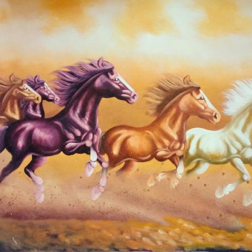 Jual Lukisan Kuda Lari 80x60 Simbol Semangat Pembawa Keberhasilan Rejeki 4 Kab Tabanan Budha Travel Store Tokopedia