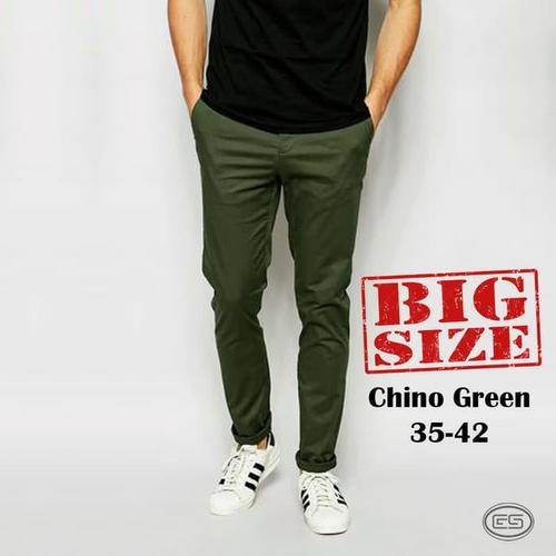 Foto Produk Celana Chino Hijau Army BIG SIZE-Green-JUMBO-35-36-37-38-39-40-41-42 dari fashion cowok bandung