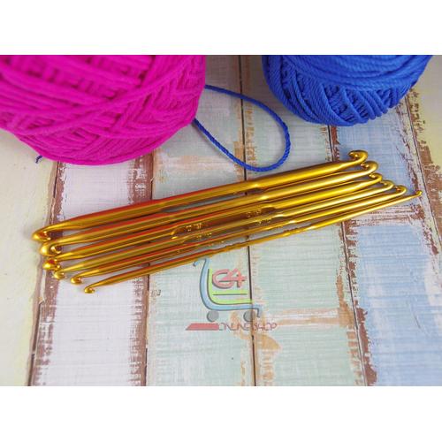 Foto Produk 6 Pcs Double Point Hakpen / Jarum Rajut / Crochet Hook Mirip Tulip dari RT 04 Shop