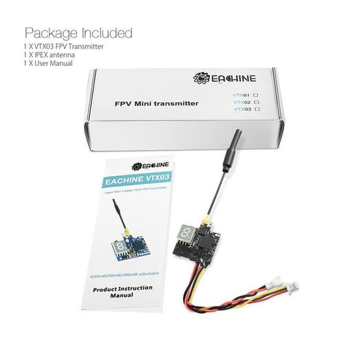 Gambar Eachine VTX03 Super Mini 5.8G 72CH 0/25mW/50mw/200mW Switchable FPV dari ajiboy99 Kota Medan Tokopedia