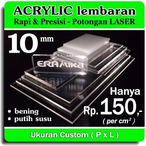 Foto Produk Acrylic/Akrilik Lembaran Potongon Laser - Custom Persegi - 10 mm - Putih Susu dari Era Mika