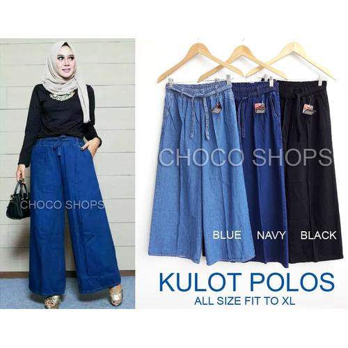 Foto Produk CELANA KULOT JEANS POLOS XL - Navy dari Choco Shops