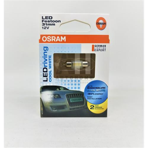 Foto Produk Osram LED Festoon (Ujung Ganda) 31mm Lampu Kabin Plafon Putih dari Auto Home