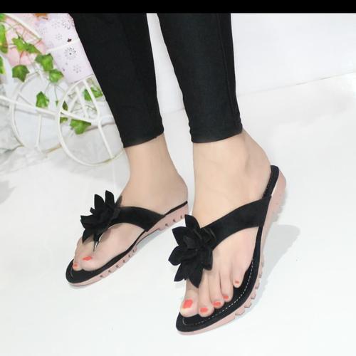 Foto Produk Sandal Wanita Jepit Bunga SDL98 Hitam - 37 dari CAFANA STORE