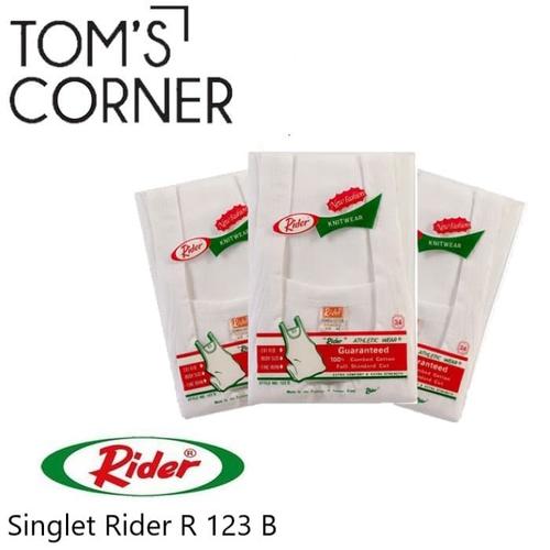 Foto Produk Singlet pria rider | besar 38, 40, 42 | kutang | Kemeja | Baju tidur - Putih, 40 XL dari TomsCorner