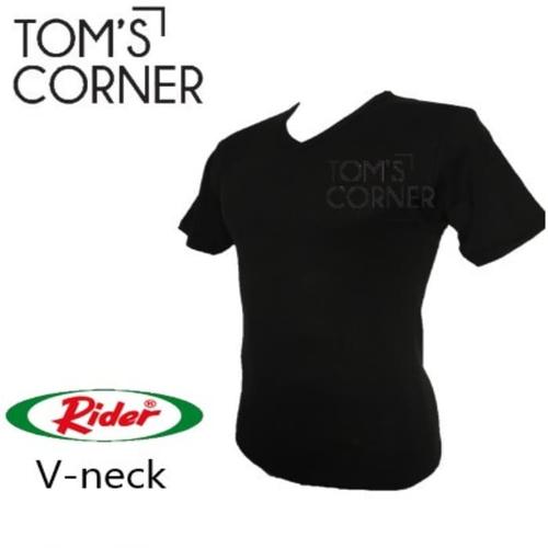 Foto Produk KAOS OBLONG PRIA RIDER HITAM & ABU | T-SHIRT | KAOS DALAM | BAJU DALAM - Hitam V neck, L dari TomsCorner