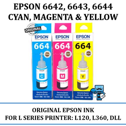 Jual Tinta Epson L100 L210 Original Dus Segel 664 C, M, Y - L110, L120 ...
