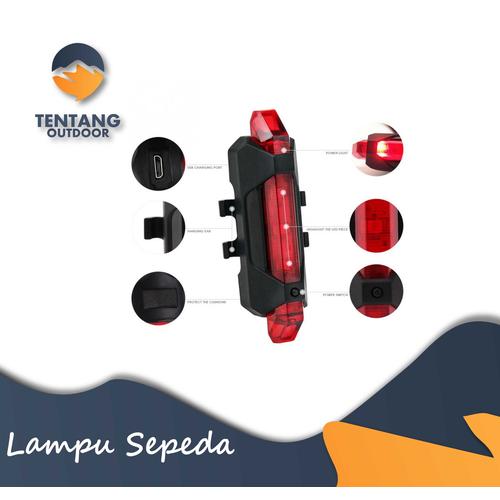 Foto Produk Deemount RapidX Lampu Sepeda LED USB Nyala Terang Waterproof - Putih dari TentangOutdoor