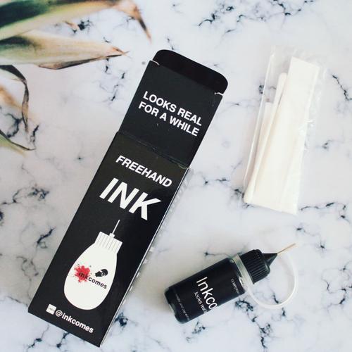 Foto Produk Inkcomes Tattoo Ink Temporer Temporary Herbal Waterproof Inkbox Local - Hitam, 10ml dari Whitesides