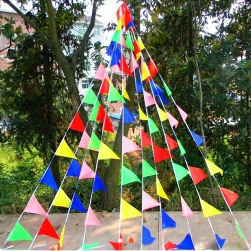 Foto Produk Bendera Segitiga Festival Warna Warni / Bunting Flag Warna Warni dari Balonku Shop