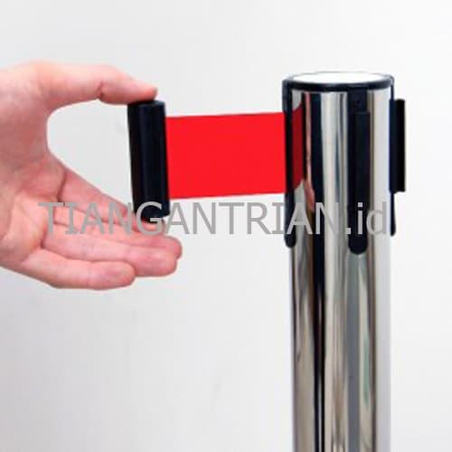 Gambar Tiang Antrian Stainless Merah pesanan dari Tiang Antrian Stainless Jakarta Timur Tokopedia
