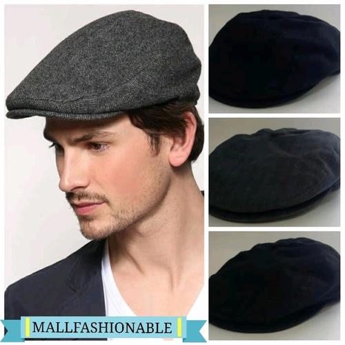 BEST MODEL Topi Flat Cap news boy hat 