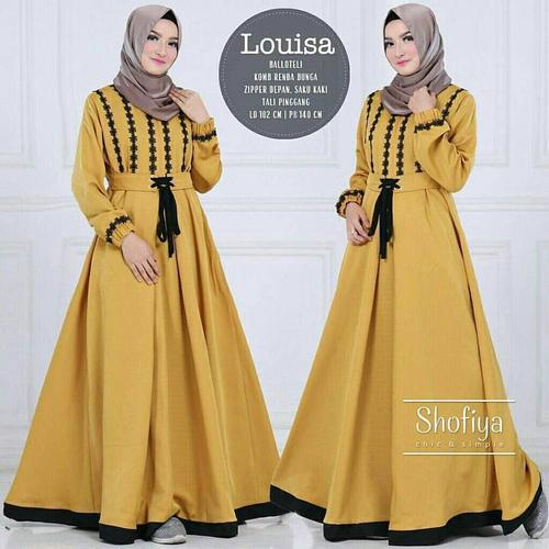 Foto Produk Fashion Muslim Baju Gamis Wanita Terbaru Louisa Dress murah dari hijabafwa