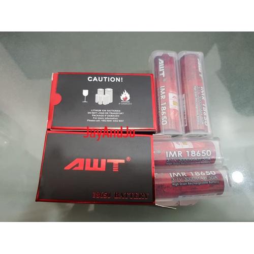 Foto Produk AWT 3000mah 50A 3.7V, Baterai AWT 18650 3500mah 50A dari jayandjo